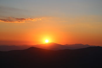 sunset, evening, sky, clouds, landscape, nature
