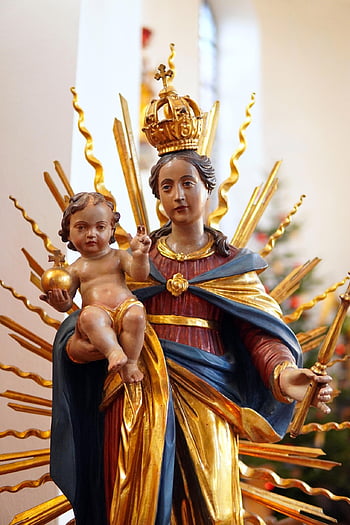 maria, jesus, figure, sculpture, art