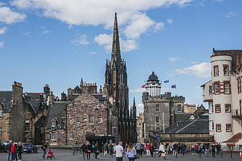 esplanáda, rozbočovač, hub edinburgh, Edinburgh, kopec, stráň, panoráma, panoráma města, cityview, městský, město