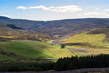 meadow, hills, scotland, autumn, clouds, sky, landscape, fort, shady, highlands
