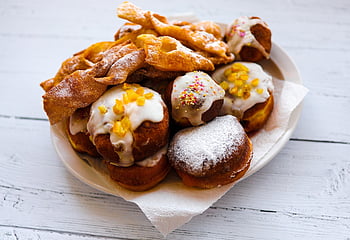 jälkiruoka, munkkeja, makeiset, leivonnainen, leipomo, ruoka, suklaa, kohdella, sokeri, kalorit, sprinkles