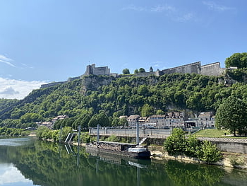 besançon, citadel, doubs, river, nature, france, water, reflection, landscape, vauban, fortress