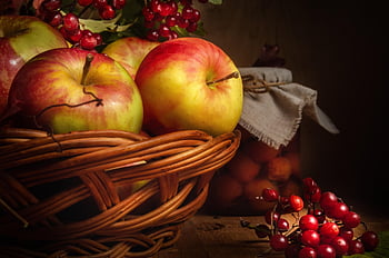 apples, berries, basket, fruits, fruit Basket, basket Of Fruits, woven Basket, fresh Fruits, fresh Apples, fresh Berries, produce