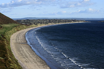 gower, Wales, swansea, rhossili, moře, pobřeží, pláž, voda, Příroda, velština, záliv