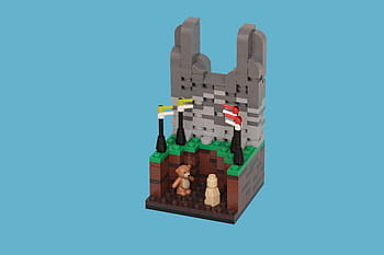 Lego, castle, Game of Thrones, Harrenhal, bear, maiden fair, Brienne, microscale, vignette, MOC, pit