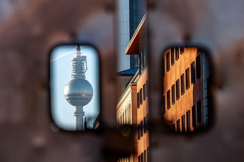 Berlín, televizní věž, město, panoráma města