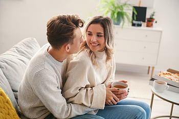 pár, milovat, šťastný, jednotnost, přítelkyně, štěstí, uvnitř, lidé, relaxace, usmívající se, přítel