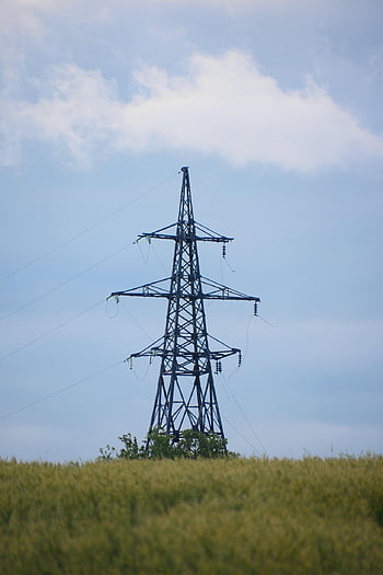 vedení, energetika, elektřina, Napětí, mraky, pole, Příroda