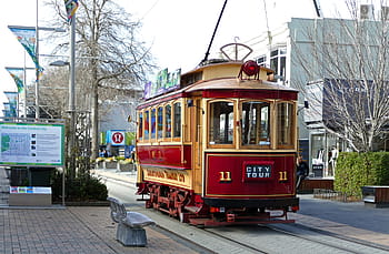 Tram 11, Boxcar, Christchurch, Červený tramvaj, Philadelphia postavila, Dunedin Service, Christchurch Restoration, 28místné, podélně sedadla, veřejná doprava, železniční vozidlo