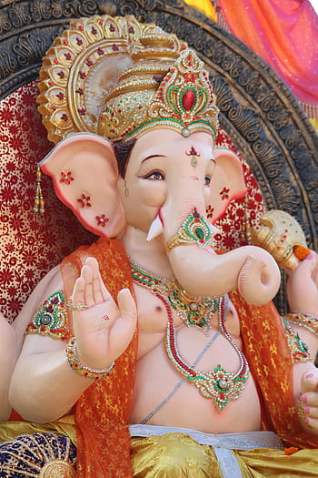 statua di ganesha, multicolore, ornato, induismo, cultura indiana, avvicinamento, colorato, divinità, religioso, arte, scultura