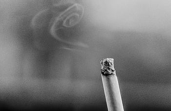Cigaretová tyčinka, kouření, kouř, Černý a bílý, popel, tabák, cigareta, detail, Zdravotní riziko, závislost, nikotin