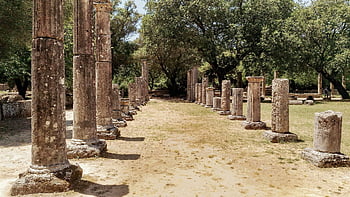ruins, greek, olympic Games, columns, olympia, greece, history, hellenic, ancient Times, archeology, excavation