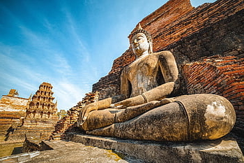Buddha, socha, Thajsko, Buddha Purnima, buddhismus, rozjímání, ruiny, mezník, starý, starověké, Dějiny