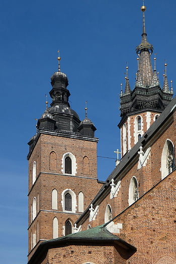 campanile della chiesa, Torre, Chiesa, cattolico, cattolicesimo, religione, architettura, storico, vecchio, Cracovia, Polonia
