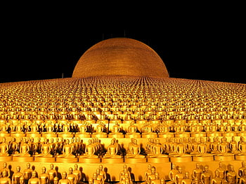 Buddhy zlaté, kopule budovy, dhammakaya pagoda, Thajsko, Sochy Golden Buddha, kultovní struktura, nádherný výhled, náboženské architektury, duchovní orientační bod, kulturní dědictví, zlaté sochy