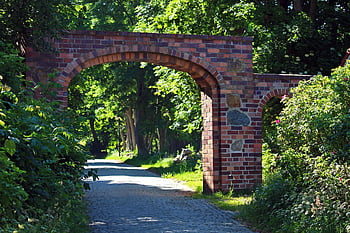 hiddensee, městská zeď, brána, historický, architektura, městská brána, středověk, zdivo, starý, kamenná zeď, kulatý oblouk