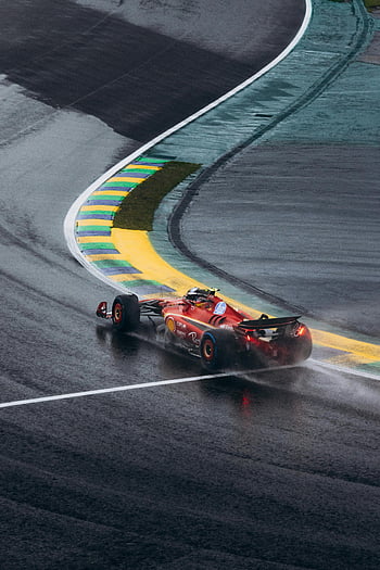 ferrari, formel 1, Vådt spor, Interlagos, race spor, brasilien, væddeløb, bil, kurve, våde forhold