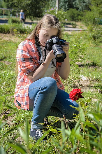lifestyles, camera, hobbies, photographer, photography, women, person, beauty, nature, people, young