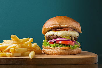 cheeseburger, crispy french fries, tasty meal, delicious burger, golden fries, burger with fries, cheeseburger meal, burger beside fries, burger and fries, cheeseburger with fries, tasty burger