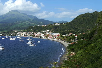 martinique, caribbean, france, sea, nature, overseas, panorama, outlook, beach, village, volcano