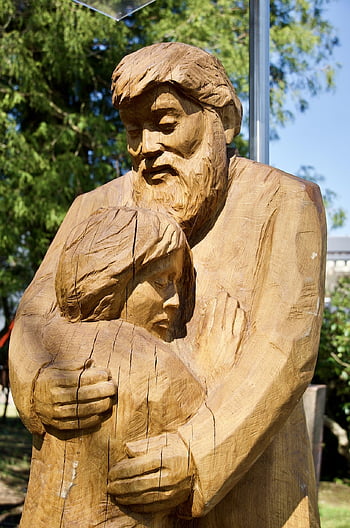 scultura, legna, intaglio, comfort, simbolo, mestiere, statua