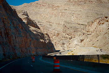 mountains, road, highway, rocks, gorge, trip, adventure, travel, landscape, nature, geology