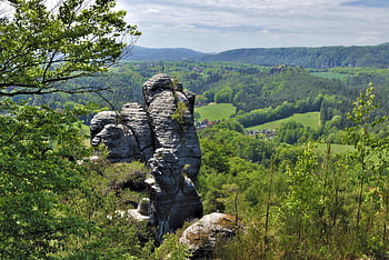 Skála, Skalní formace, Labské pískovcové hory, pískovec, bašta, saxon švýcarsko, panoráma, krajina, Příroda, výhled, relaxace