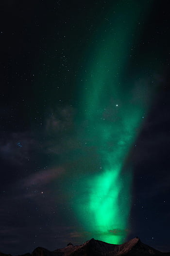 Nordlicht, Nordlichter, Sternenhimmel, Norwegen, faszinierende Ansicht, grüne Aurora, Nachtzeit, Naturphänomen, Himmelsanzeige, Polar Lichter, Nachtlandschaft