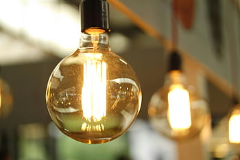 edison žárovka, vinobraní žárovka, zářící žárovky, Teplá atmosféra, selektivní zaměření, detailní fotografie, žárovka, Vintage Edison, teplé osvětlení, vnitřní osvětlení, žárovky