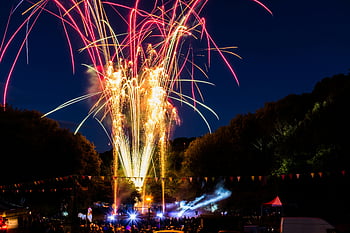 ohňostroj, noční dobu, barevné ohňostroje, noční obloha, venkovní festival, slavnostní atmosféra, energetická atmosféra, noční oslava, Festival Fireworks, noční ohňostroj, venkovní akce