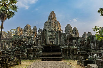 chrámu bayon, Komplex Angkor Vat, siem reap, Kambodža, starověké architektury, historické architektury, nádherný výhled, angkor wat, Bayon, chrám, historické místo