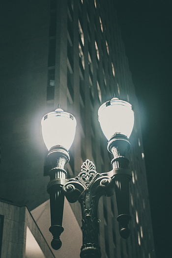 gadebelysning, klassisk gade lampe, byens gade, nat, Urban atmosfære, glød, tændt, gadelampe, nat scene, urban scene, bybilledet