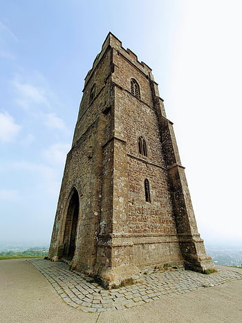 gereja st michael, reruntuhan, untuk, glastonbury, somerset, situs bersejarah, Arsitektur, bukit, gereja, tengara, uk