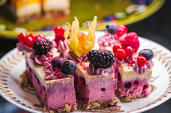 mixed berry cheesecake, fresh blackberries, red currants, blueberries, raspberry toppings, berry cheesecake slices, dessert, fruit toppings, cheesecake, mixed berries, cake
