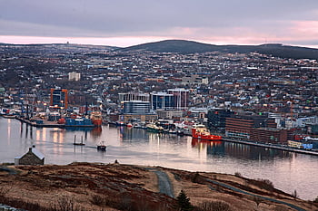 newfoundland, st, john's, canada, harbor, harbour, colorful, sunrise, morning, boats, port