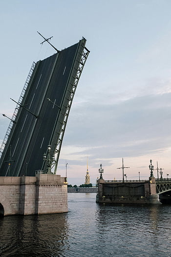 panoráma města, padací most, neva řeka, Petrohrad, bílé noci, dramatická scéna, městské krajiny, výhled na řeku, architektonické mezník, večerní scenérie, Otevření mostu