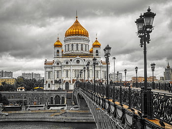 Москва, църква, мост, Русия, катедрала, архитектура, православен, купол, забележителност, град, туризъм