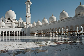 mešita, architektura, Abu Dhabi, kupole, islámský, muslimský, atrakce, cestovní ruch