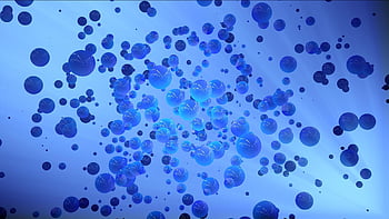 bubbles, particles, abstract, pattern, blue, background