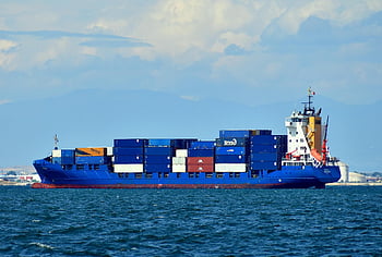 Schiff, Ladung, Container, Industrie, Transport, Meer, Export, Natur, Handel, Boot, Blau