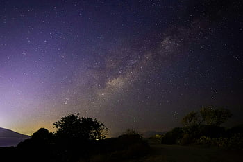 mléčná dráha, schisma elountas, Řecko, noční obloha, hvězd, silueta stromu, mlhovina, vibrující, astronomie, krajina, astrofotografie