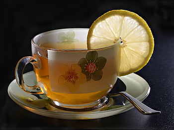 drinks, cups, lemon, tea, fruits, healthy, yellow, beverages, breakfast, food, slice