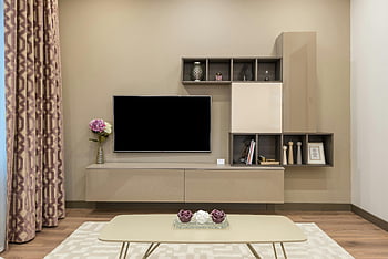 modern appartement, minimalistisch meubilair, stijlvolle woonkamer, moderne meubelen, elegant decor, tv, Eigentijds interieur, woonkamer ontwerp, moderne inrichting, woonkamer meubels, moderne woonkamer