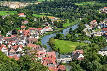 Harburg, elv, Tyskland, gamleby, hus, historisk, Donau-ries, Schwaben