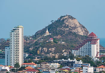 hua hin, Thajsko, město, kopec, budov, pobřeží, khao takiab, letní