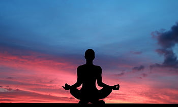sunset, yoga, zen, meditation, nature, woman, silhouette, pose, relaxation, the Year, calmed Down