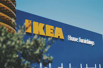 ikea, budova, Blue Storefront, bytového textilu, podepsat, průčelí, obchod s nábytkem, maloobchodní budova, komerční budovy, vnější pohled, modrý exteriér