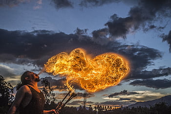 fire, flames, man, perfomer, circus, festival, summer, fire Breathing, fire Breather, nature, network
