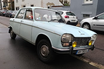 peugeot, 204, 1969, macchina vintage, chalon sur saone, macchina classica, azzurro, auto parcheggiata, auto europea, 50 CV, 1.1 motore