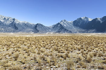 græs, bjerge, landskab, steppe, savanne, himmel, natur